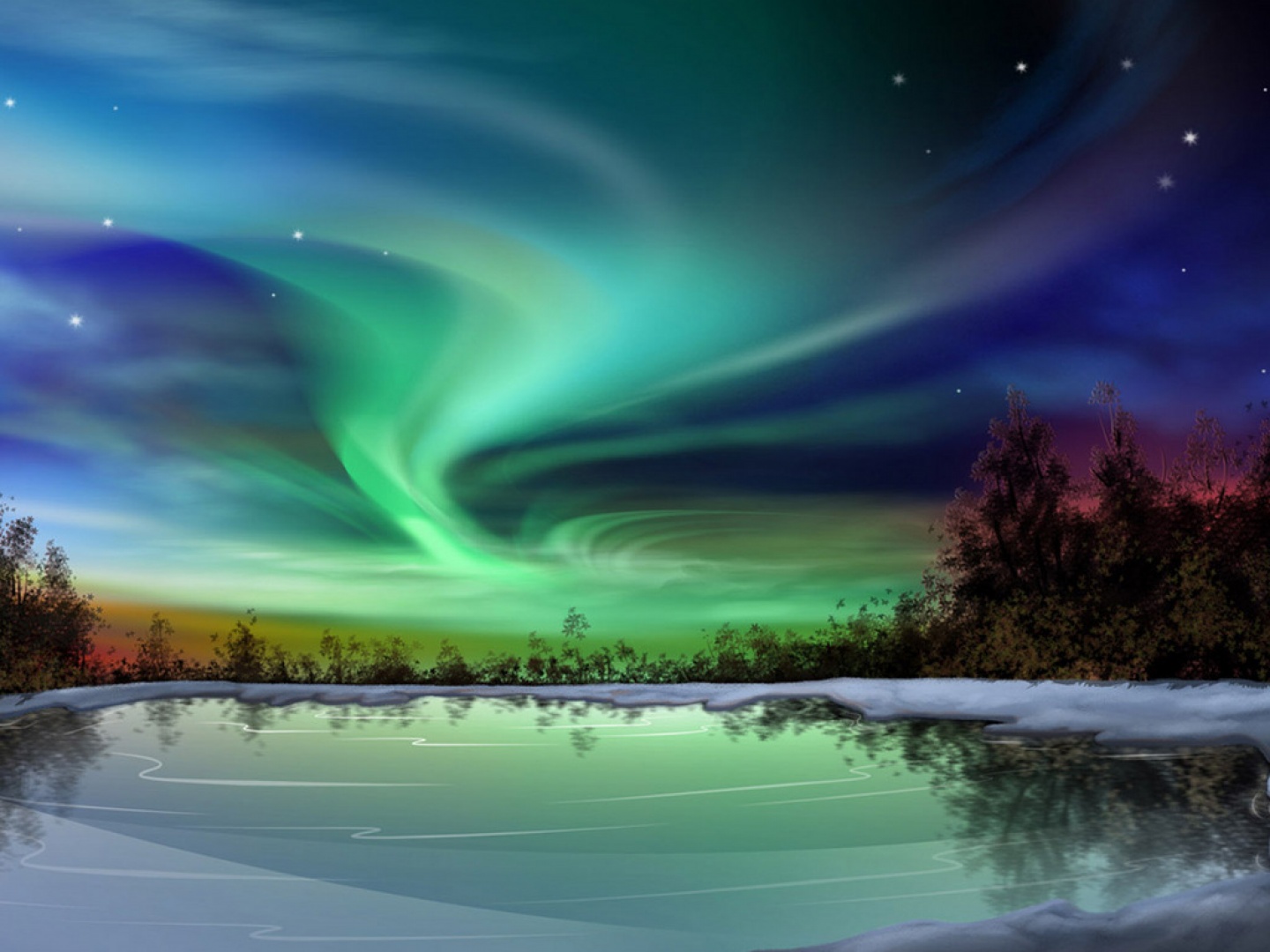 Aurora boreal no Alasca